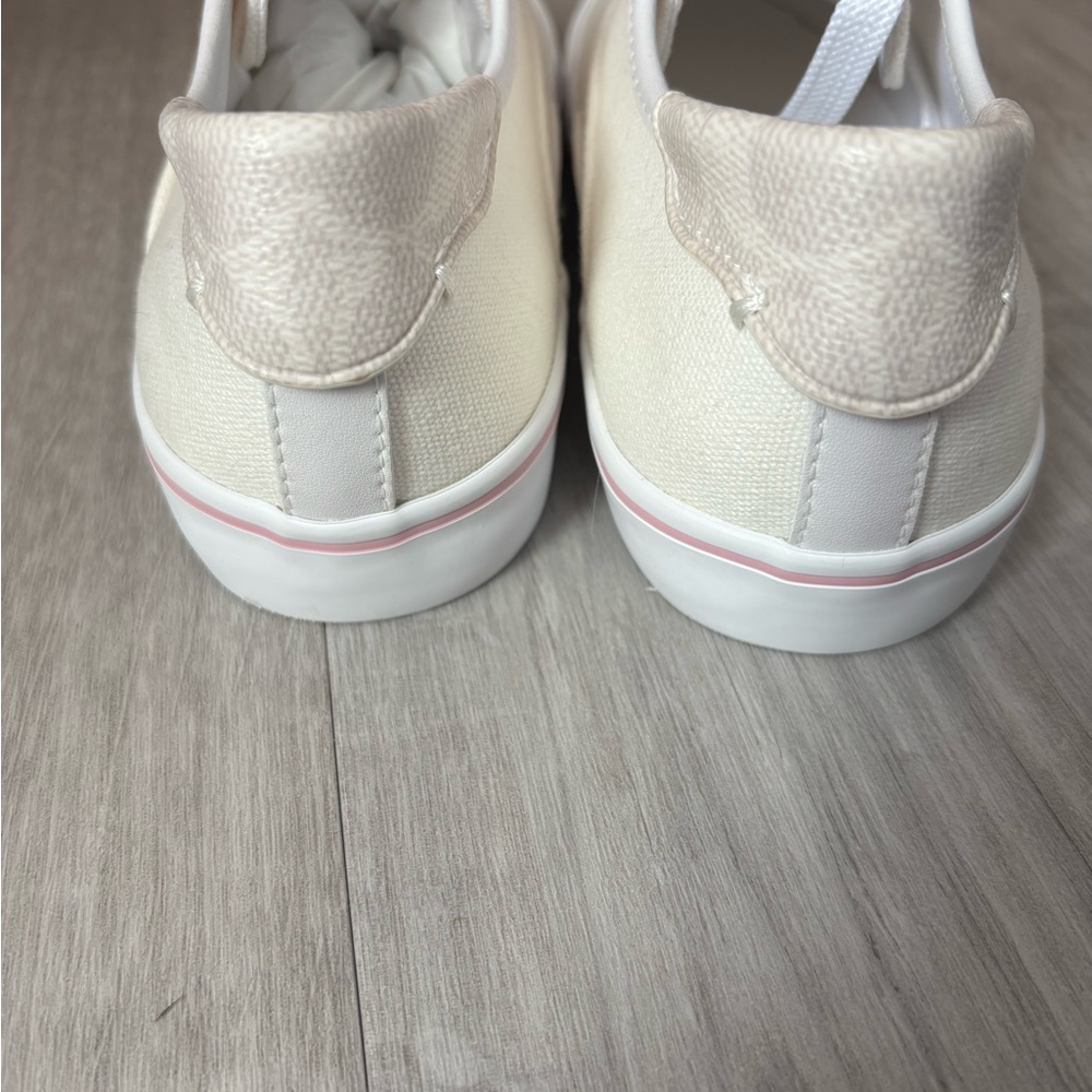 Coach Ivory Canvas Lace-Up Sneakers - Picture 5 of 6